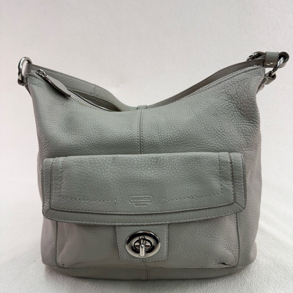 COACH Gray Penelope Pebble Leather Hobo Convertible Shoulder‎ Bag 19045